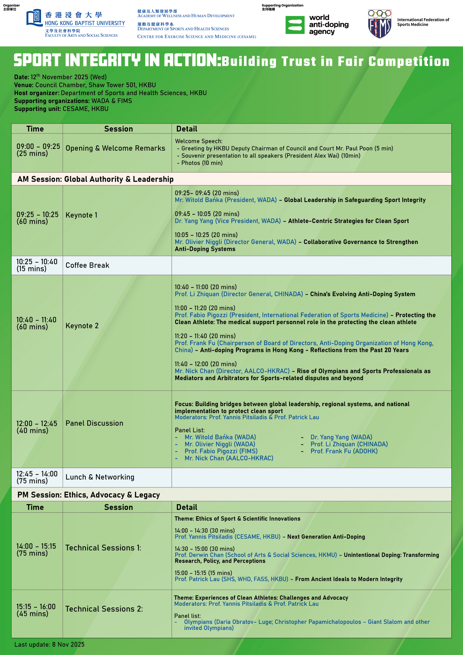 Self Photos / Files - Tentative Rundown_Sport Integrity in Action Building Trust in Fair Competition_12 Nov